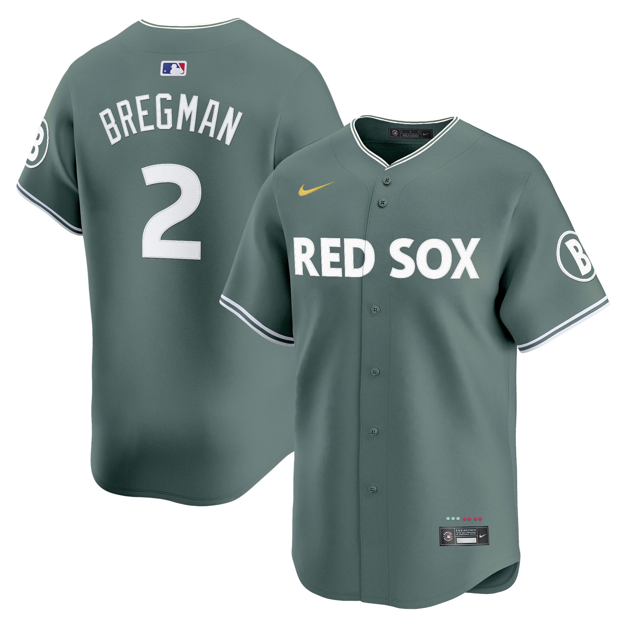 Men Boston Red Sox #2 Bregman Green Nike 2025 City Connect Vapor Premier Limited MLB Jersey